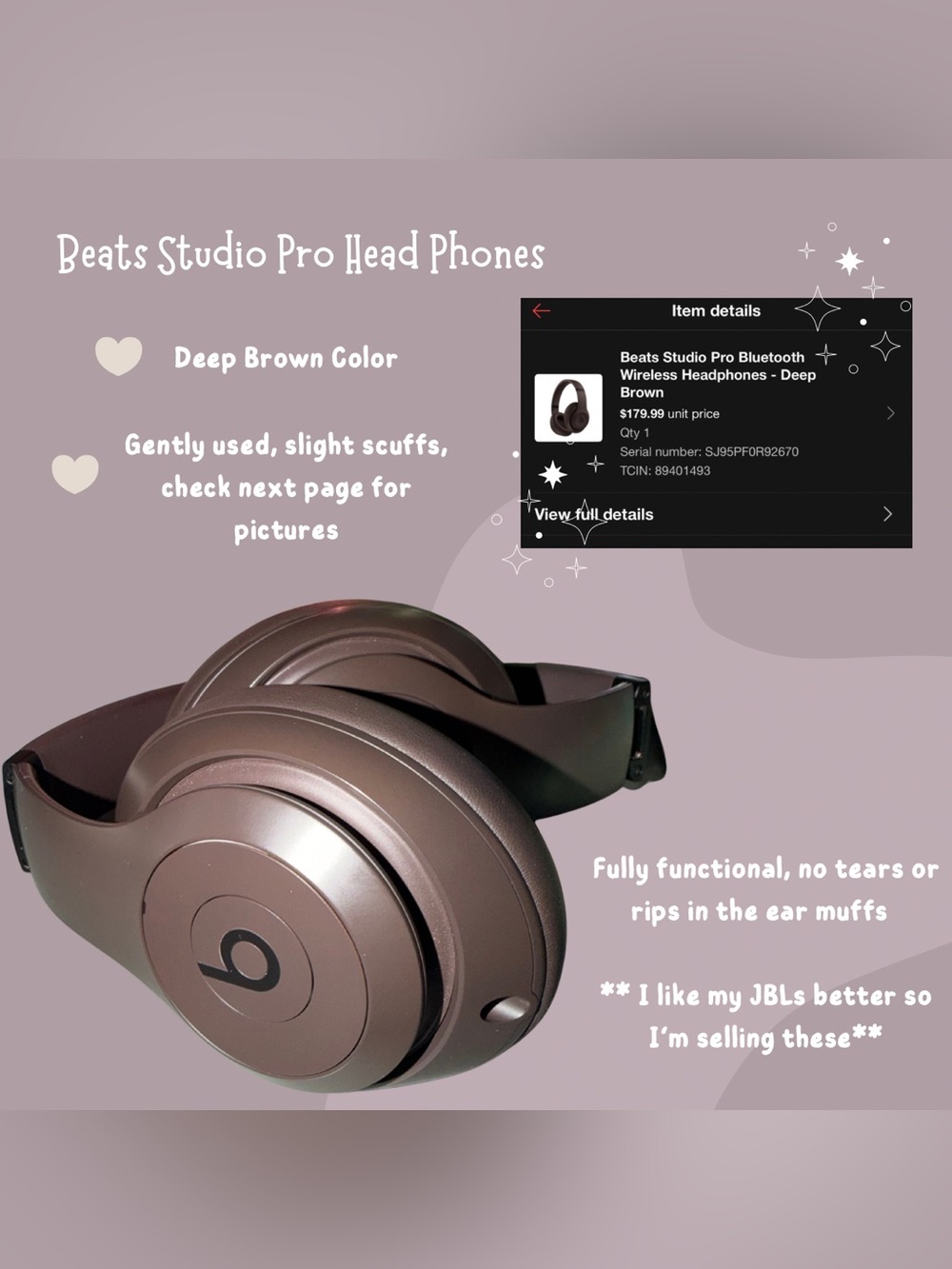 Beats Studio Pro Wireless Headphones - Deep Brown